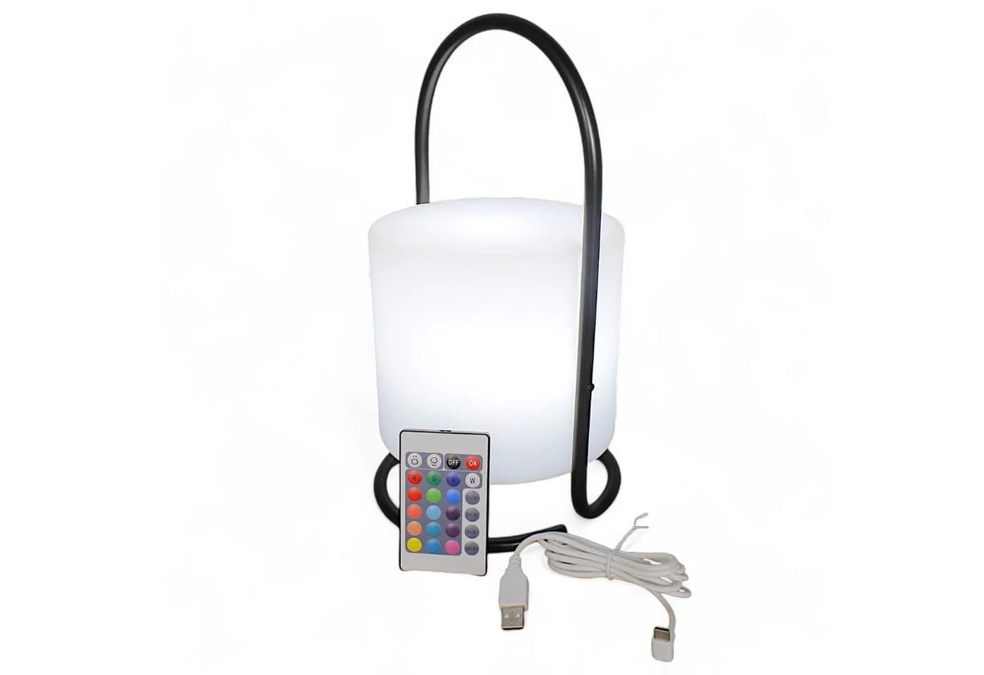 Arnusa LED Tischleuchte Kabellose Akku RGB Lampe PL408 Dekoleuchte 17x30 cm USB-Ladefunktion LED fest integriert Farbwechsel Weiß Rot Blau Fernbedienung Indoor und Outdoor Nachttischlampe - Bild 2