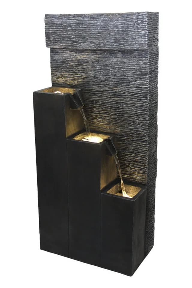 Arnusa Gartenbrunnen BK846 mit LED Beleuchtung Steinoptik Komplett-Set