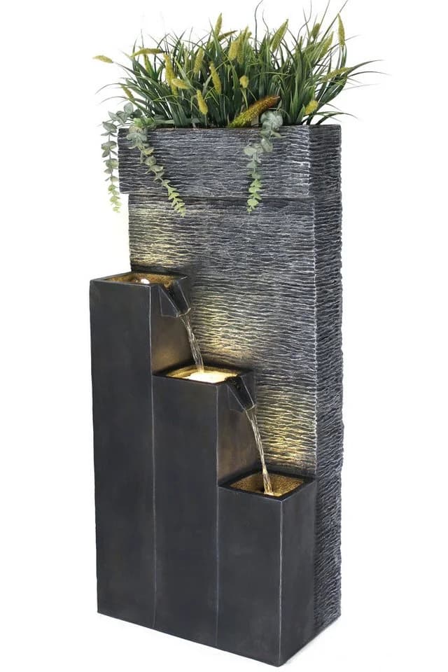 Arnusa Gartenbrunnen BK846 mit LED Beleuchtung Steinoptik Komplett-Set - Bild 2