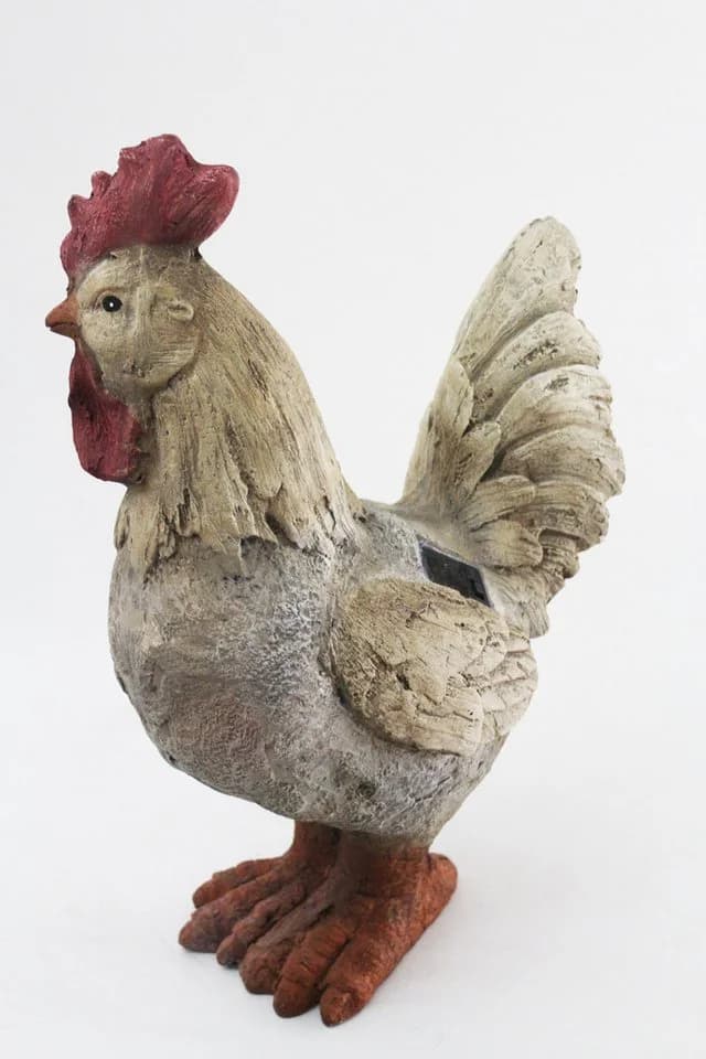 Arnusa Gartenfigur Hahn mit Solarbeleuchtung Steinoptik - Bild 4