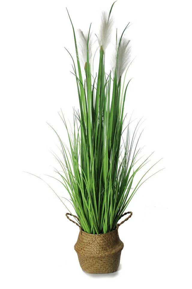 Arnusa Kunstgras Dekogras mit Seegraskorb 120 cm Grün - Bild 2