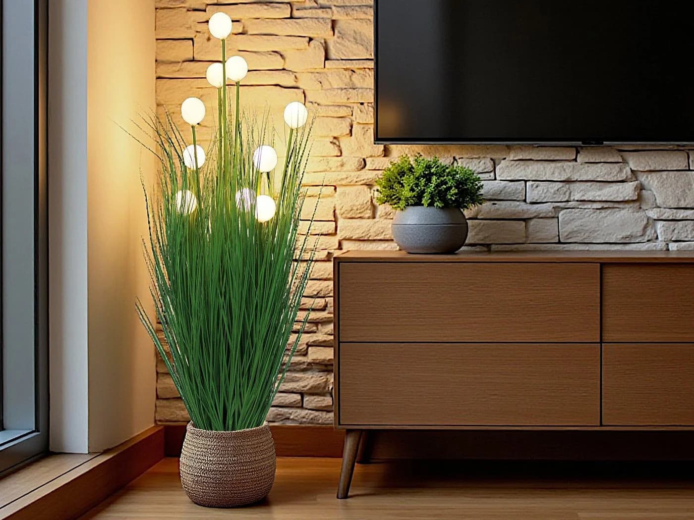 Arnusa Kunstpflanze mit LED Beleuchtung und Timer - Bild 2