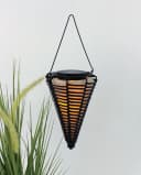 Arnusa LED Solarleuchte Hängelampen 2er Set Rattan-Optik Warmweiß Bild 1