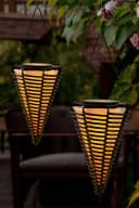 Arnusa LED Solarleuchte Hängelampen 2er Set Rattan-Optik Warmweiß Bild 4