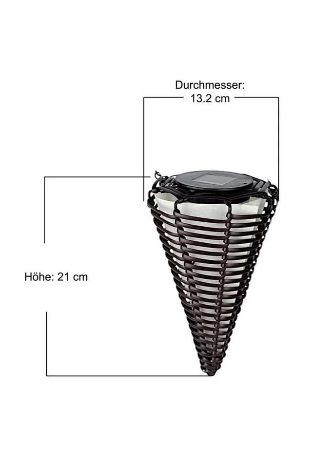 Arnusa LED Solarleuchte Hängelampen 2er Set Rattan-Optik Warmweiß - Bild 5