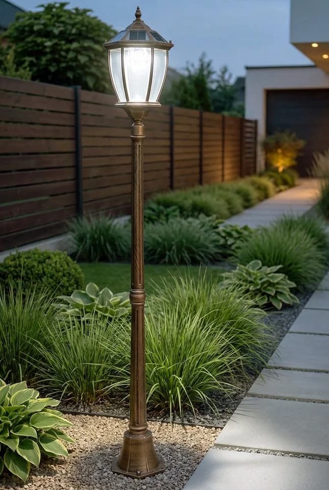 Arnusa LED Solarleuchte Gartenlaterne Kupferfarben Klassisch