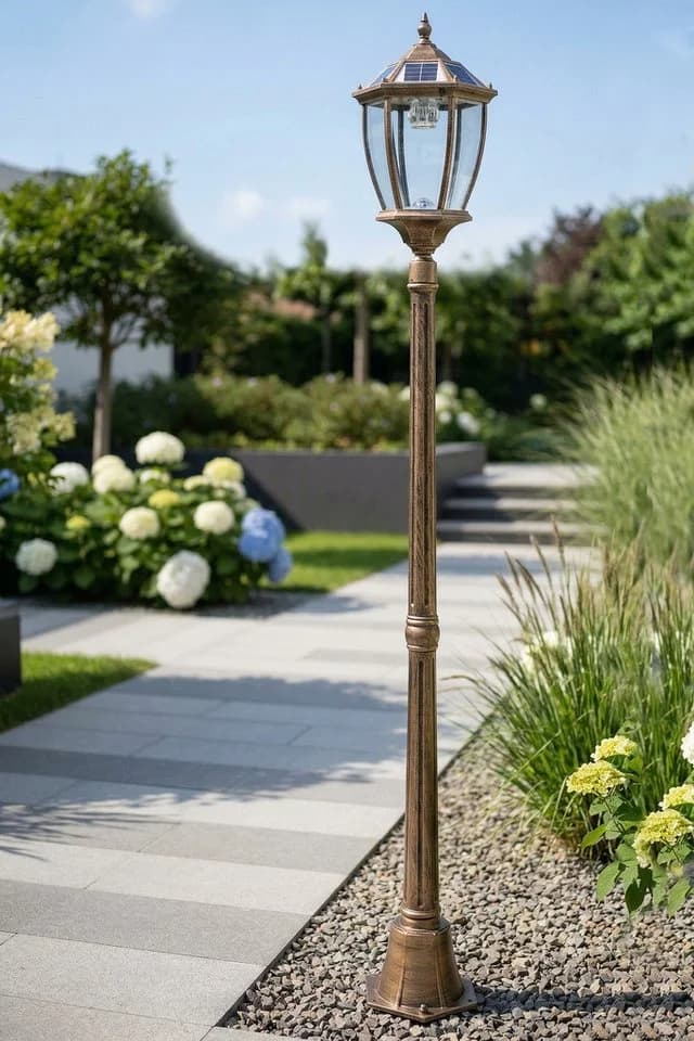 Arnusa LED Solarleuchte Gartenlaterne Kupferfarben Klassisch - Bild 3