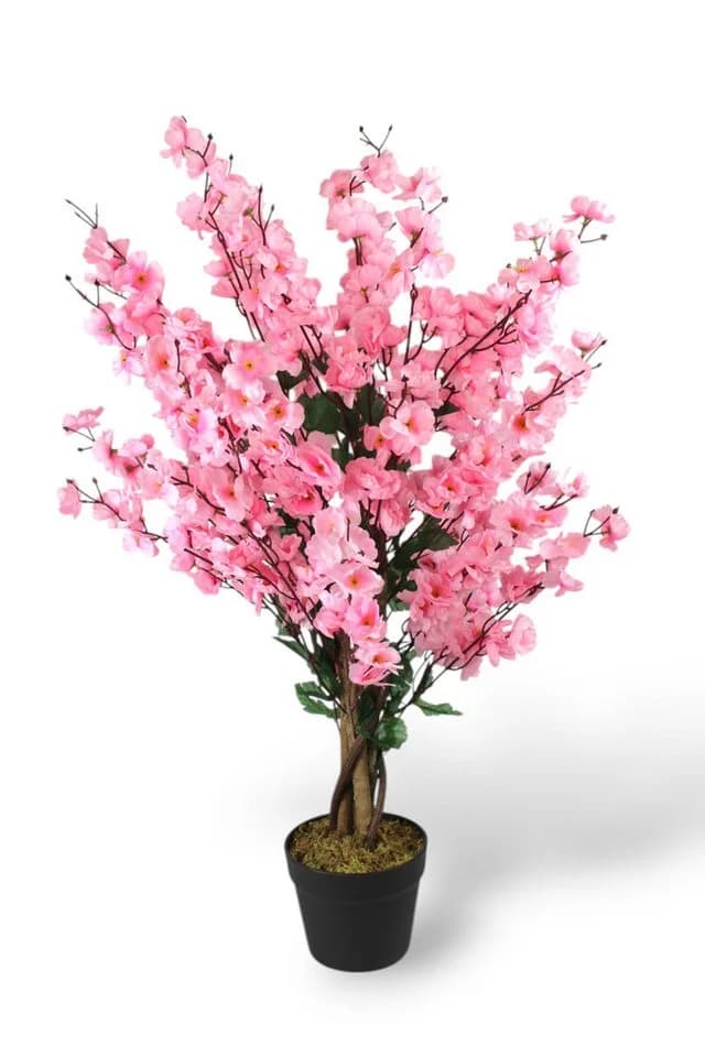 Arnusa Kunstblütenbaum Wintersweet Pink mit Echtholzstamm - Bild 2