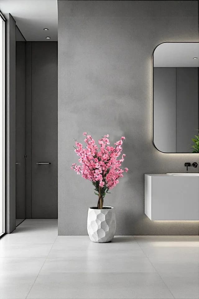 Arnusa Kunstblütenbaum Wintersweet Pink mit Echtholzstamm - Bild 3
