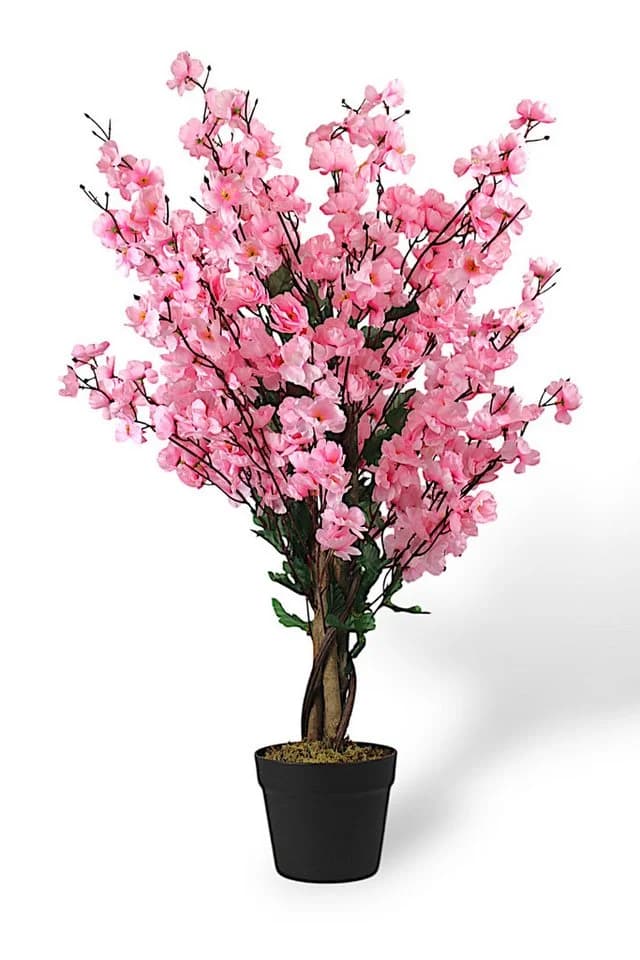 Arnusa Kunstblütenbaum Wintersweet Pink mit Echtholzstamm - Bild 5
