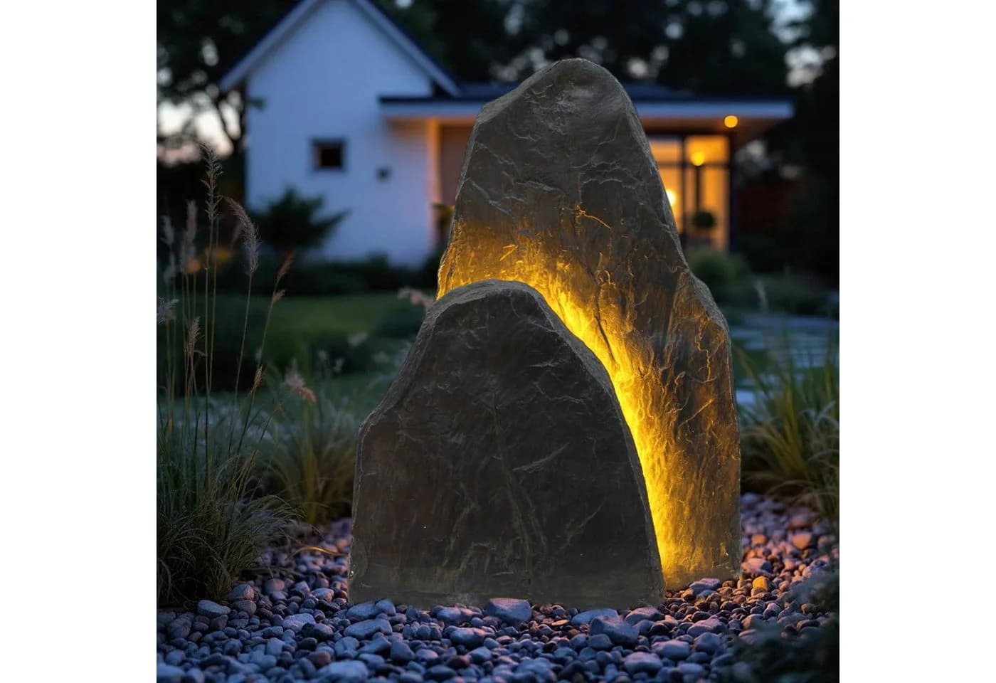 Arnusa Leuchtfelsen Gartenbeleuchtung LED Gartenfelsen Stein Polyresin - Bild 4