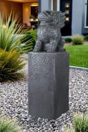 Arnusa Asiatische Drachen-Stele 79 cm Steinoptik Bild 1
