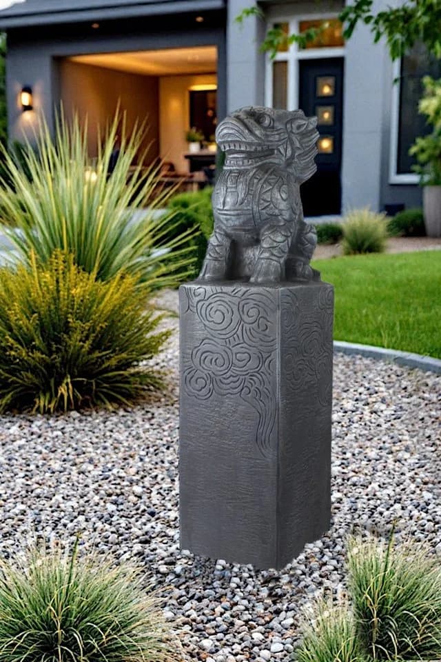 Arnusa Asiatische Drachen-Stele 79 cm Steinoptik - Bild 3