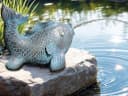 Arnusa Solarbetriebener Wasserspeier Karpfen Teichfigur Kupfer-Bronze Bild 5