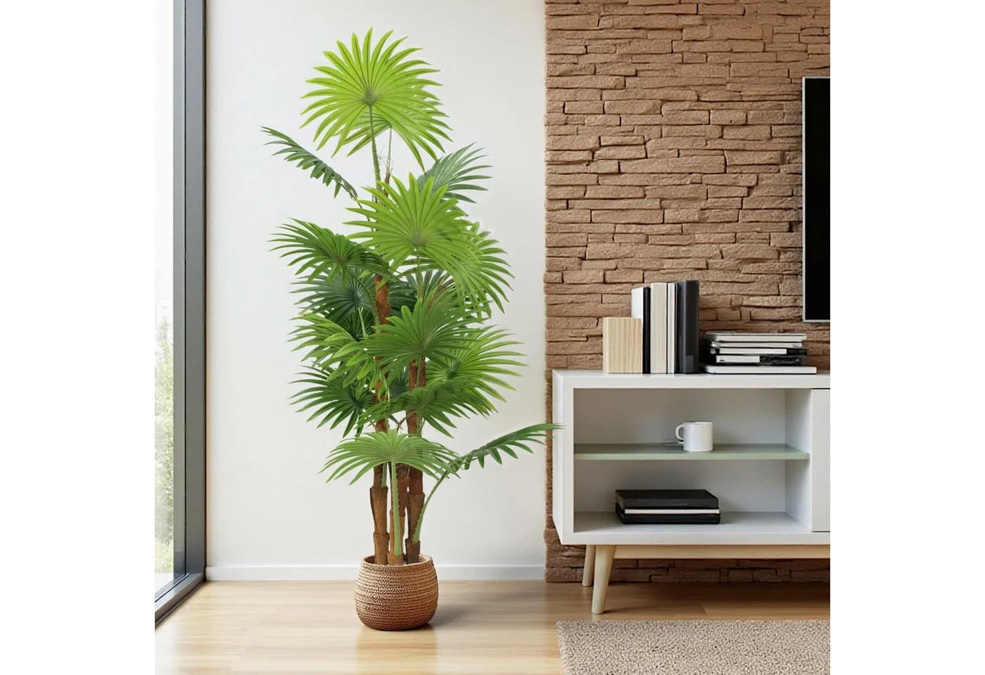 Künstliche Palme 160 cm Fächerpalme Kunstpflanze Arnusa
