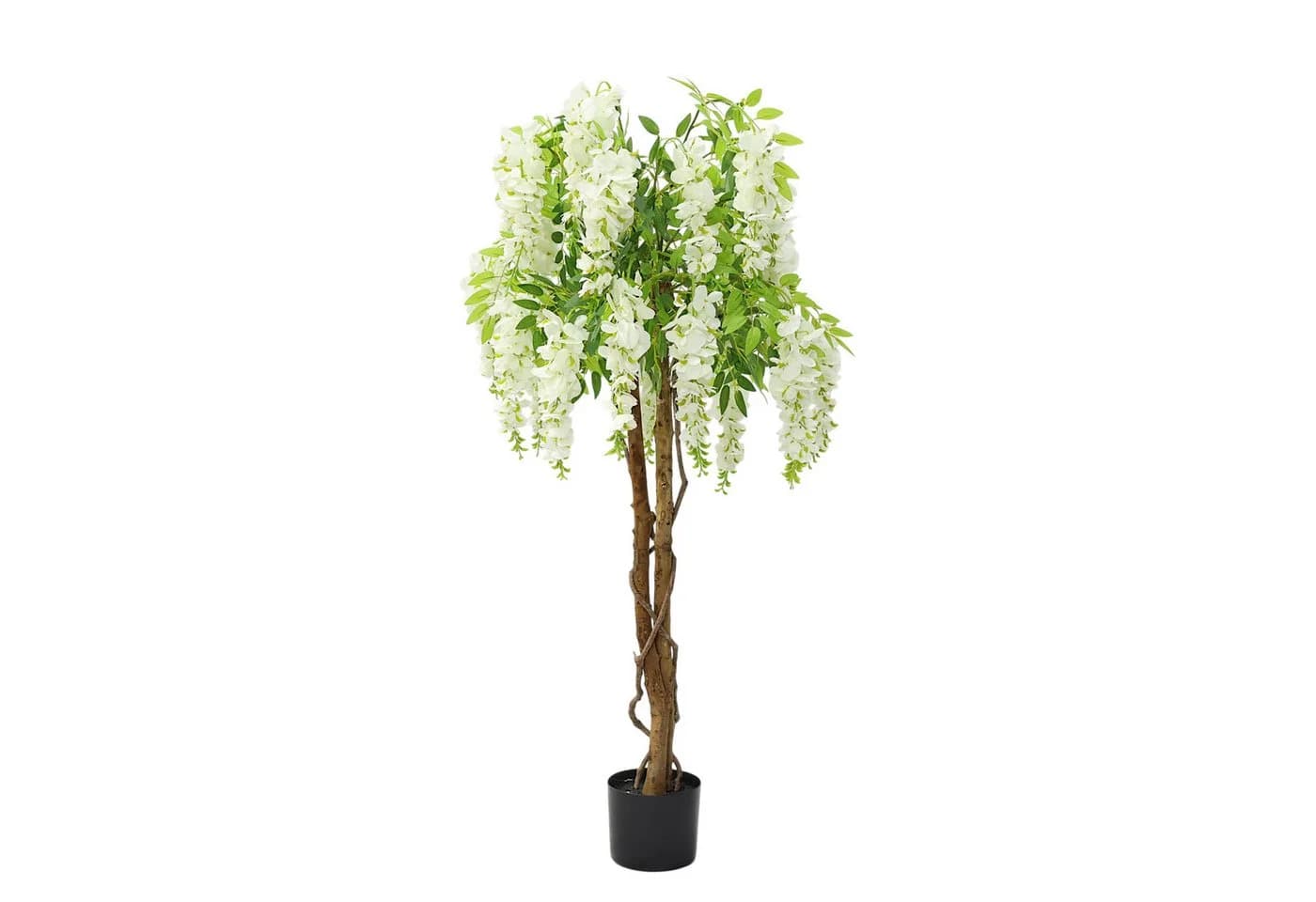 Kunstpflanze Wisteria 120 cm mit weißen Blüten Arnusa - Bild 2