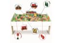 Coemo Spielzeugeisenbahn-Set Holz Spieltisch 90-tlg. Holzeisenbahn Bild 5