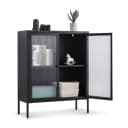 Coemo Highboard TOKIO Schwarz Metall 2 Glastüren Modernes Sideboard Bild 1