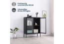 Coemo Highboard TOKIO Schwarz Metall 2 Glastüren Modernes Sideboard Bild 2