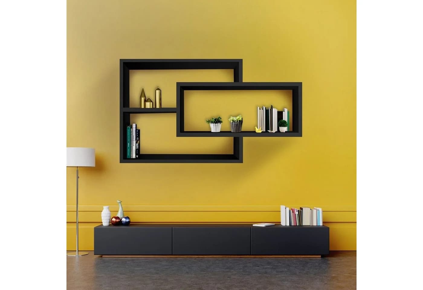 TRAUMMÖBEL Wandregal KARO Schweberegal Schwarz Modern - Bild 2