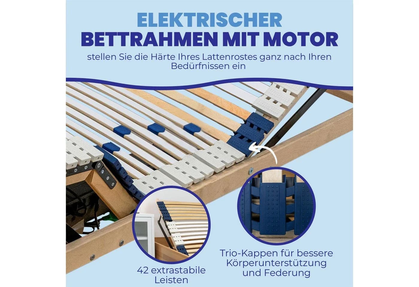 Coemo Elektrischer Lattenrost mit Motor 80x200 cm - Bild 3