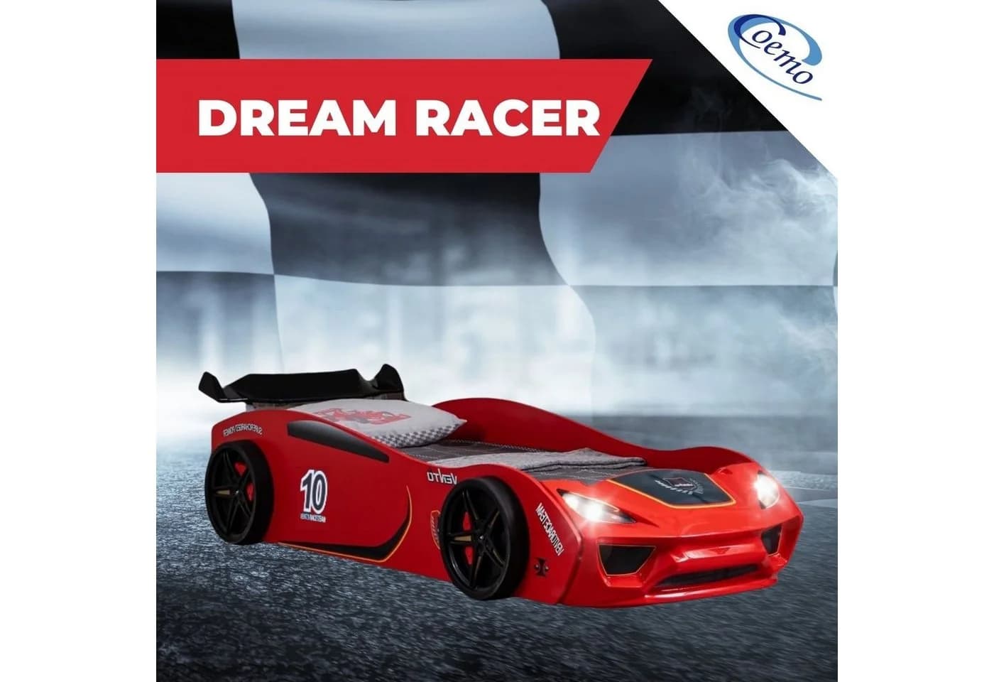 Coemo Dream Racer Rennwagenbett Rot LED-Licht