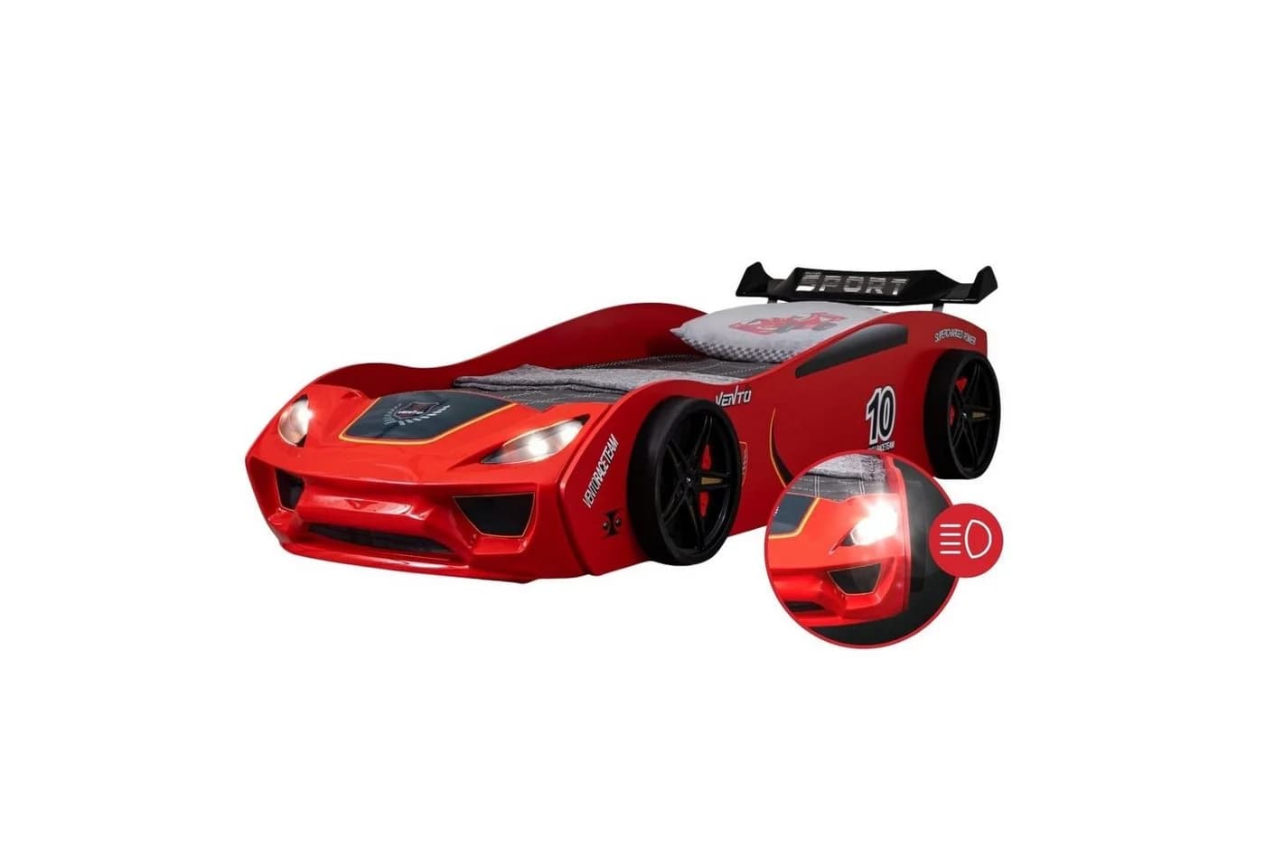 Coemo Dream Racer Rennwagenbett Rot LED-Licht - Bild 2
