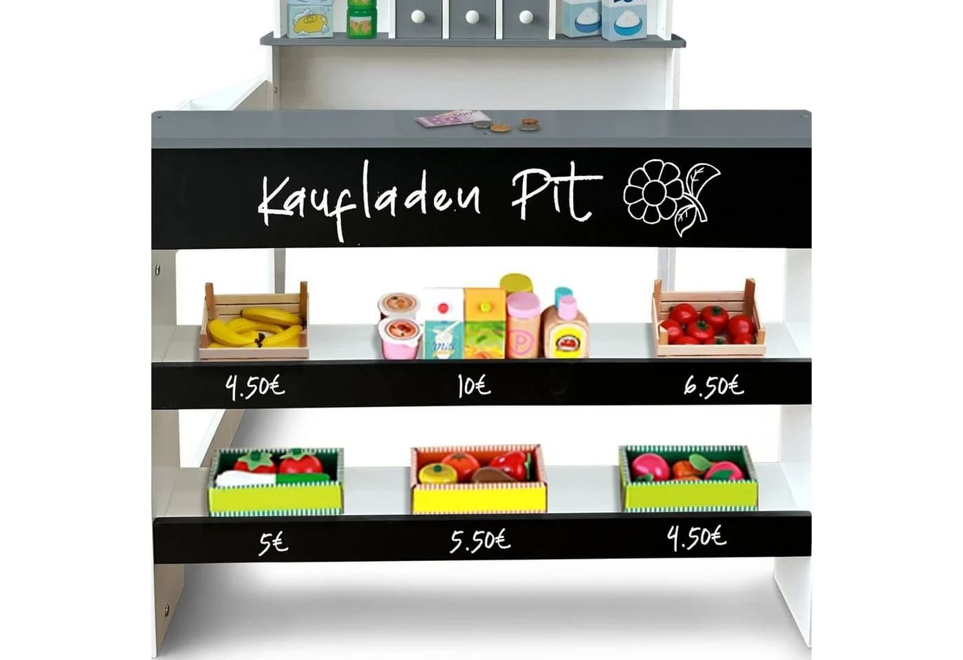 Coemo Kaufladen PIT Grau mit Kreidetafel und Schubladen - Bild 5