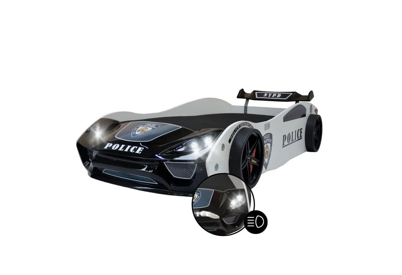 Coemo Autobett V2 POLICE Kinderbett mit LED-Beleuchtung - Bild 2