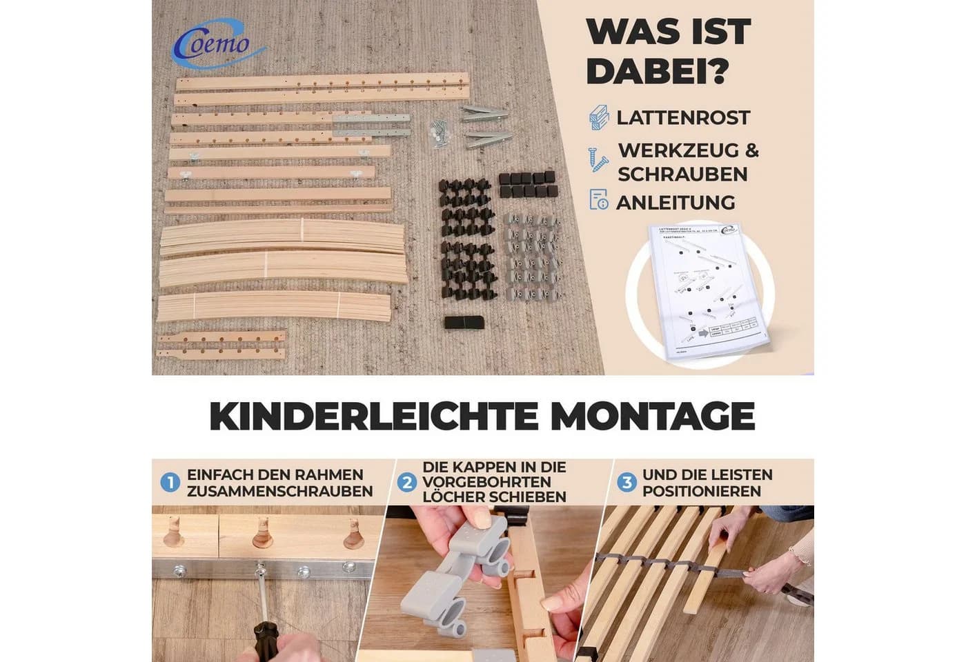 Coemo Lattenrost 7-Zonen Doppelpack Partnerset - Bild 4