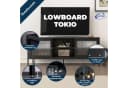 Coemo Sideboard Tokio Schwarz TV-Schrank Metall Glastür Lowboard Fernsehtisch Bild 1