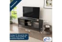 Coemo Sideboard Tokio Schwarz TV-Schrank Metall Glastür Lowboard Fernsehtisch Bild 5