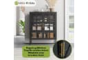 Mein-Regal Highboard GLASGOW Schwarz Metall Vitrine mit Glastüren Bild 5
