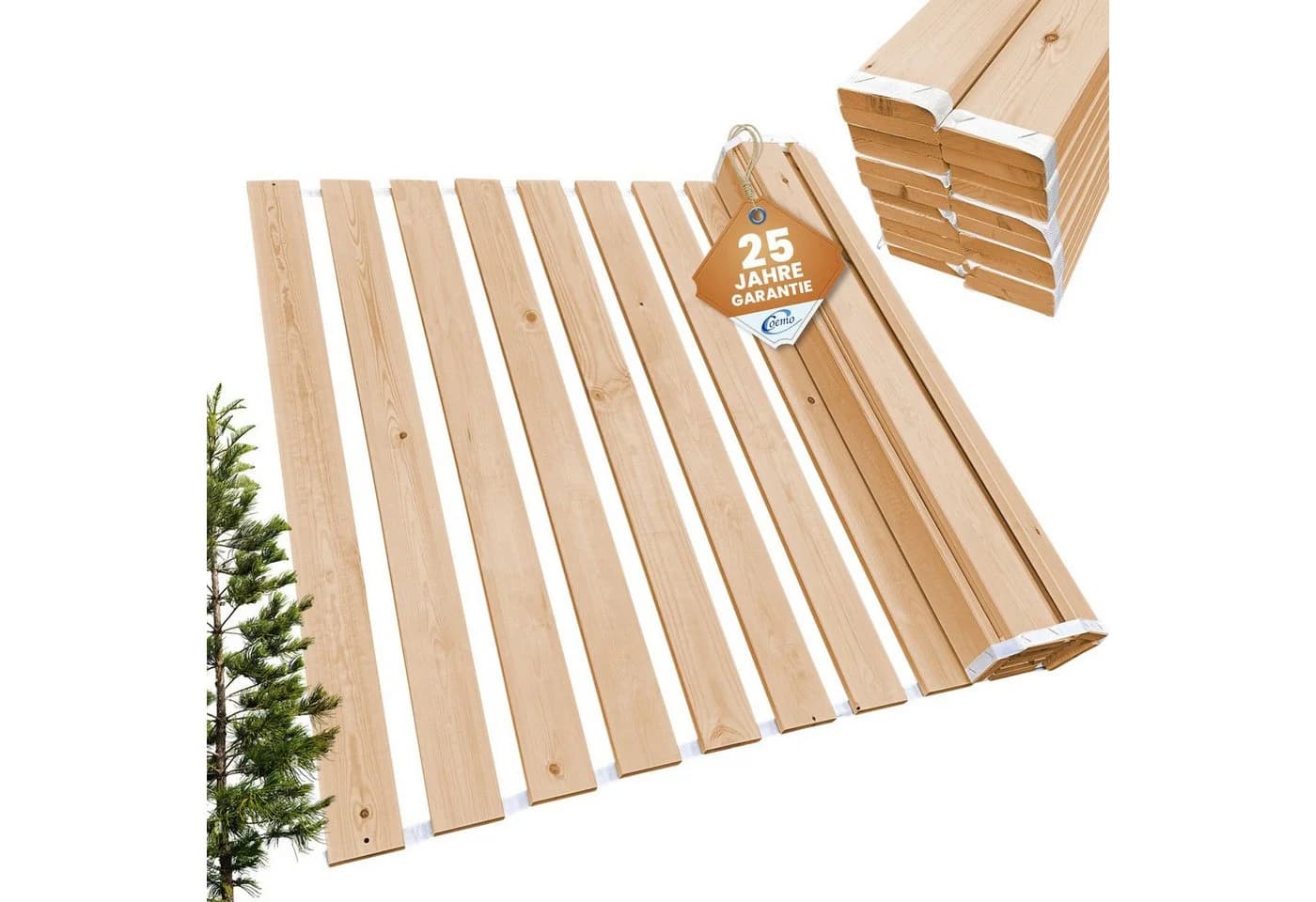 Coemo Rollrost ROMO Massivholz Nordische Kiefer 70x140 cm - Bild 3