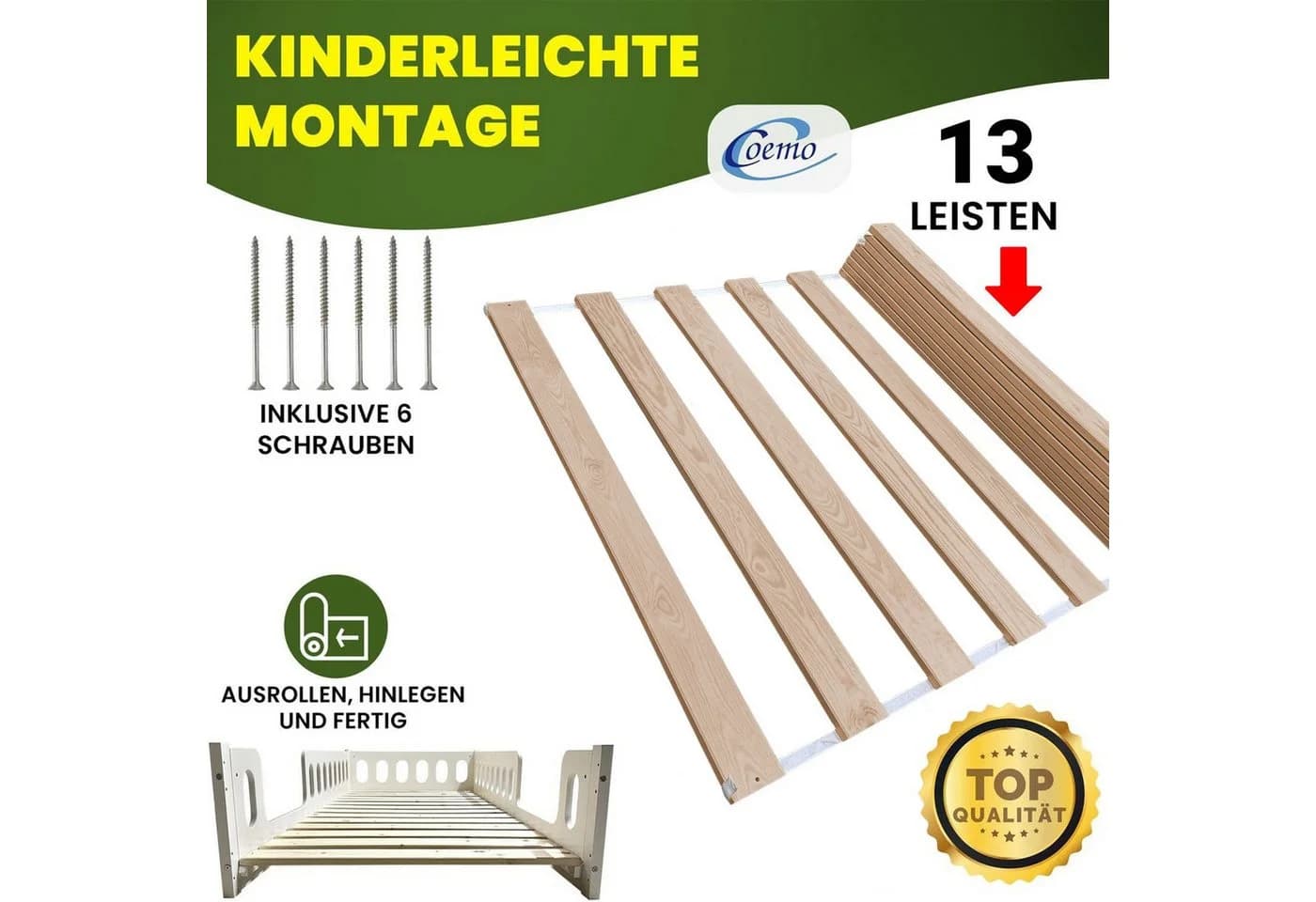 Coemo Rollrost VENO Massivholz 13 Leisten - Bild 3