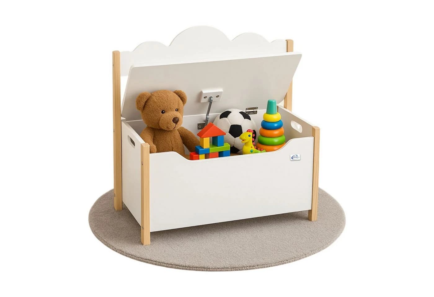Coemo Kindersitzgruppe TRUDI Weiß Spielzeugkiste aus Holz - Bild 2