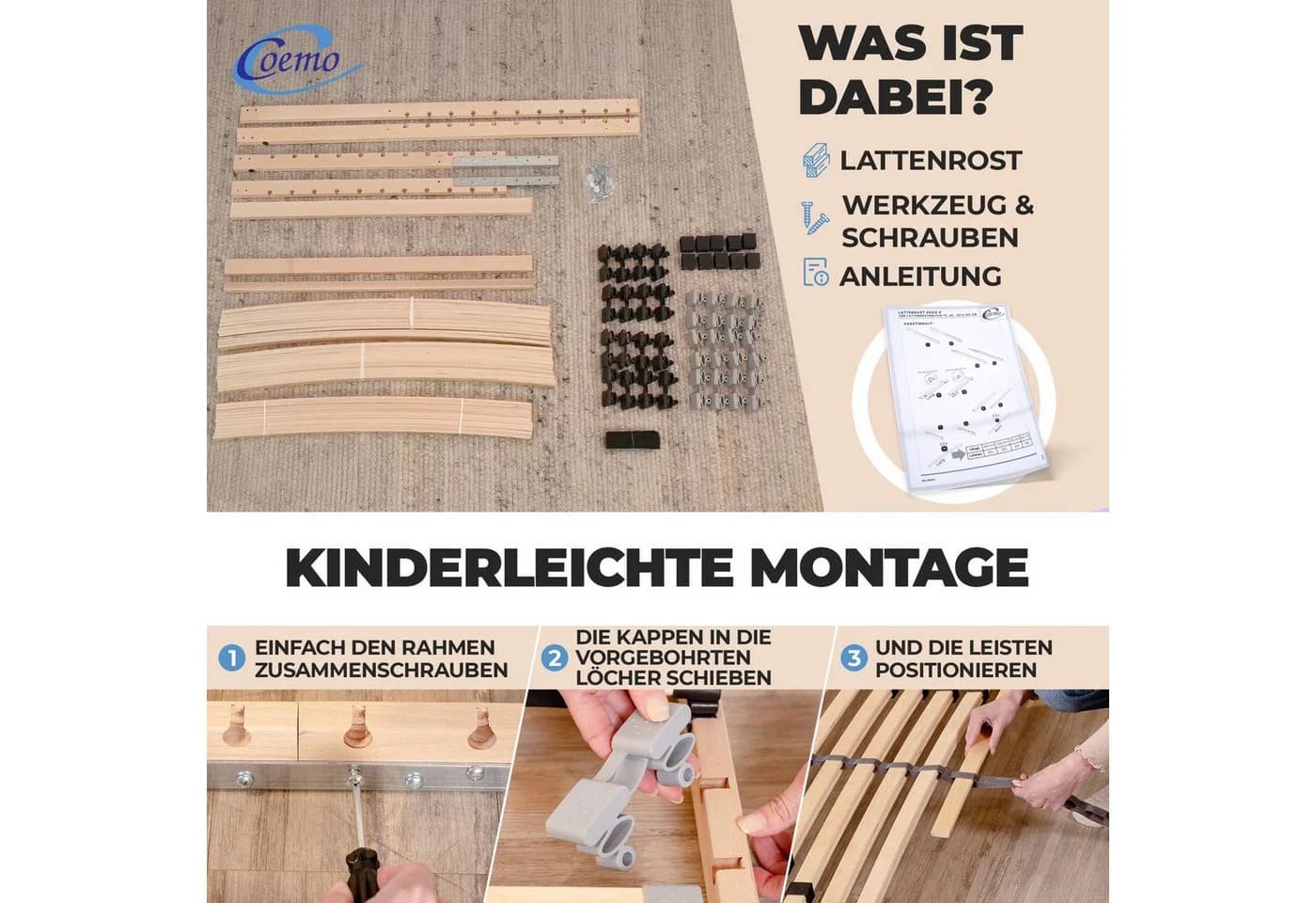 Lattenrost ERGO NV Coemo 7 Zonen 28 Leisten Härtegradverstellung - Bild 5