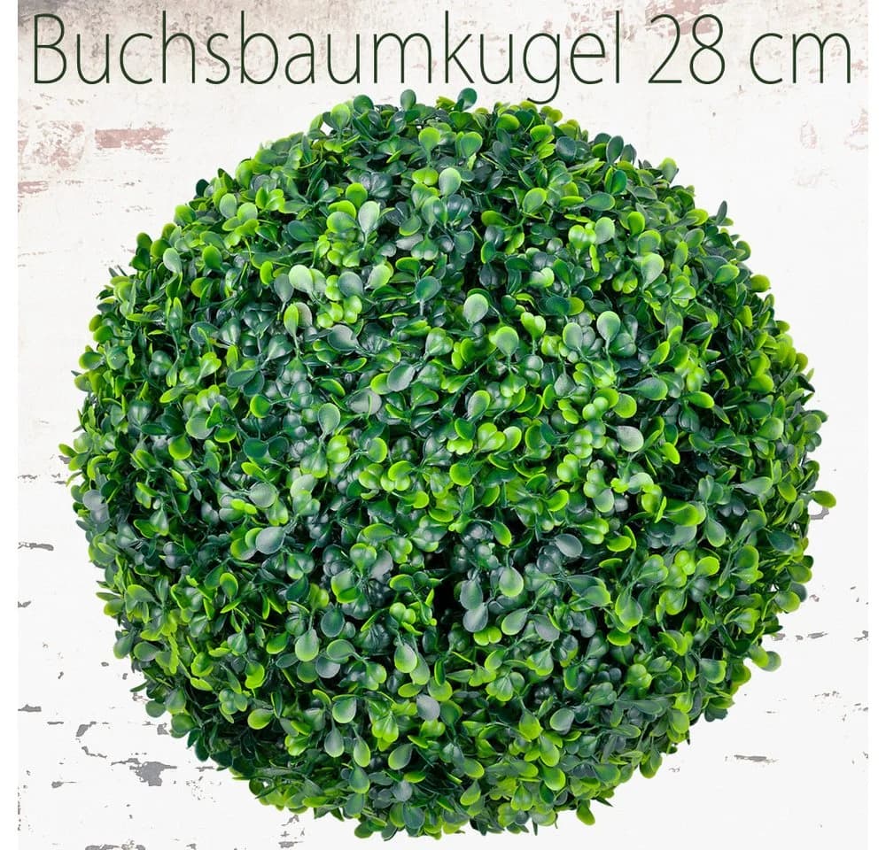 Decovego Kunstpflanze Buchsbaumkugel Grün 28 cm