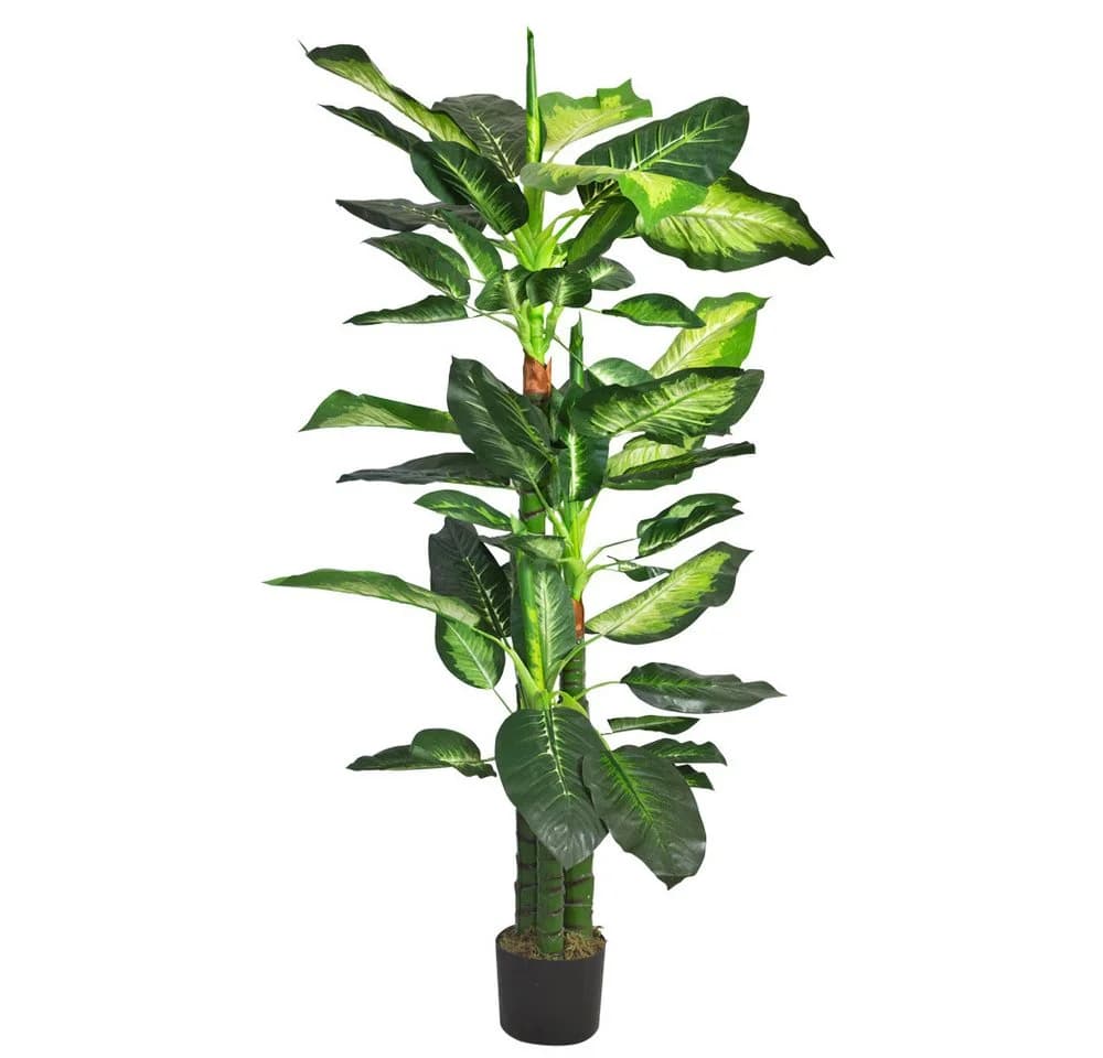 Decovego Kunstbaum Dieffenbachie 130 cm Grün - Bild 2