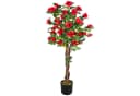 Decovego Kunstblume Rose Rot Echtholz 120 cm Bild 2