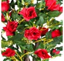 Decovego Kunstblume Rose Rot Echtholz 120 cm Bild 5