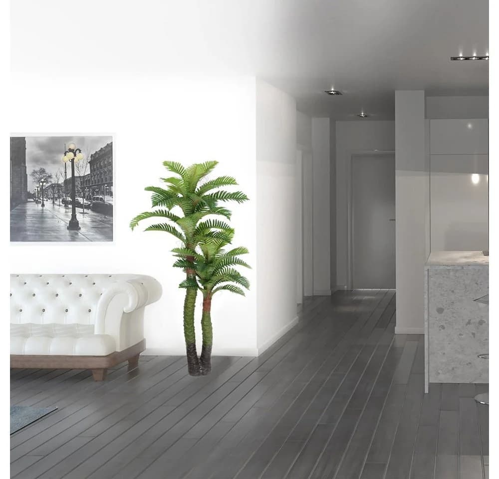 Decovego Künstliche Königspalme 140 cm Grün