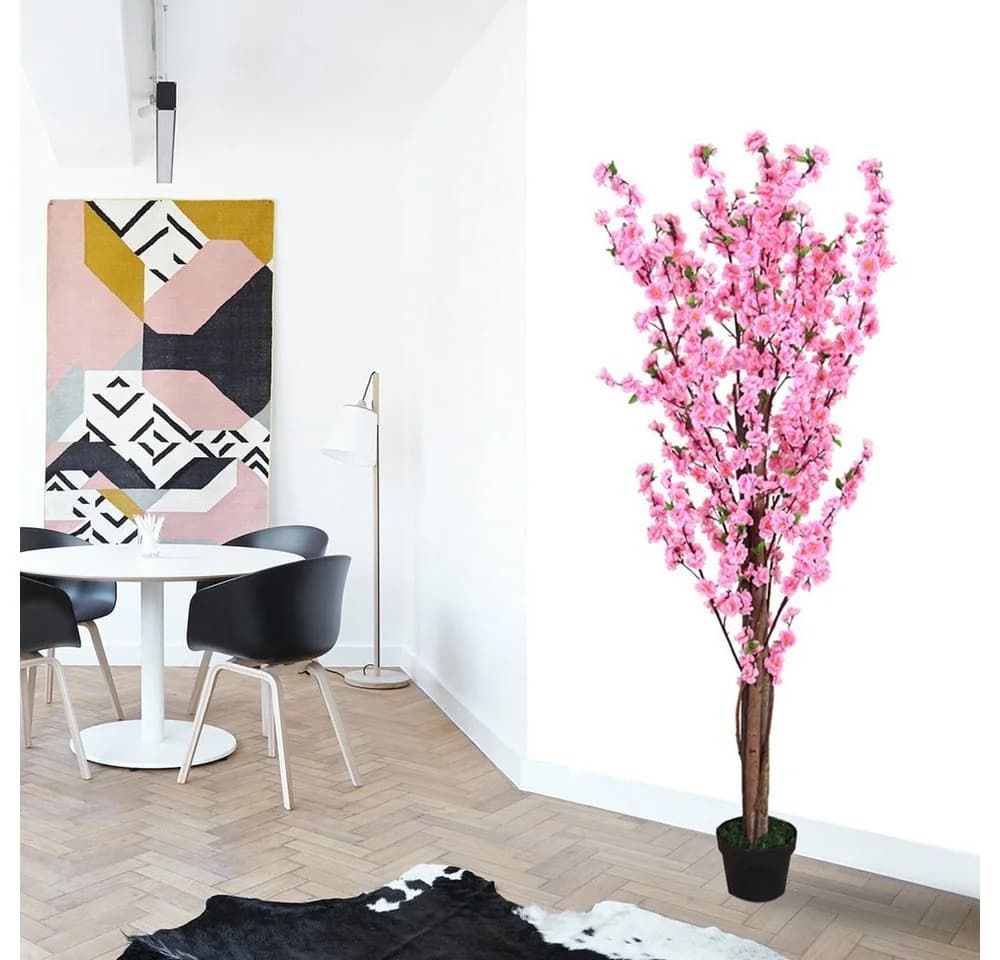 Decovego Kunstbaum Pfirsichbaum 160 cm mit Topf - Bild 3