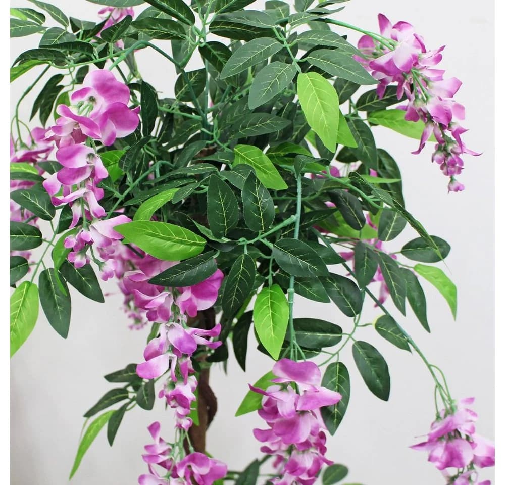Decovego Kunstbaum Blauregen 120 cm mit Echtholz