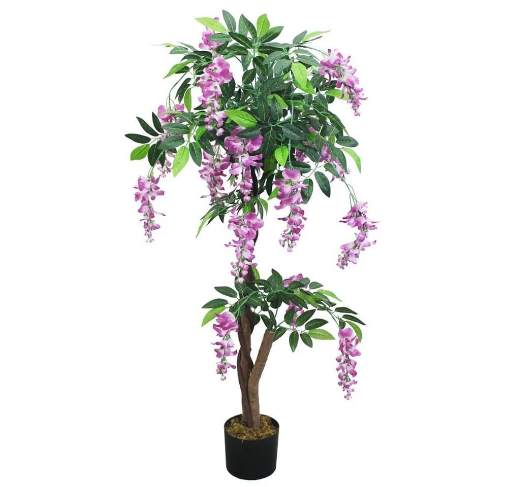 Decovego Kunstbaum Blauregen 120 cm mit Echtholz - Bild 2