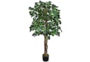 Decovego Kunstbaum Schefflera 125 cm mit Echtholz Bild 2