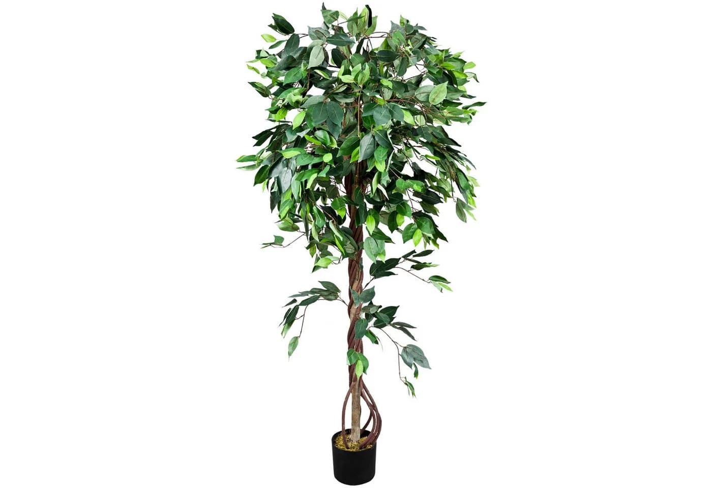 Decovego Kunstbaum Ficus Benjamin 165 cm mit Echtholz - Bild 2