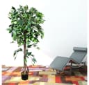 Decovego Kunstbaum Ficus Benjamin 165 cm mit Echtholz Bild 4