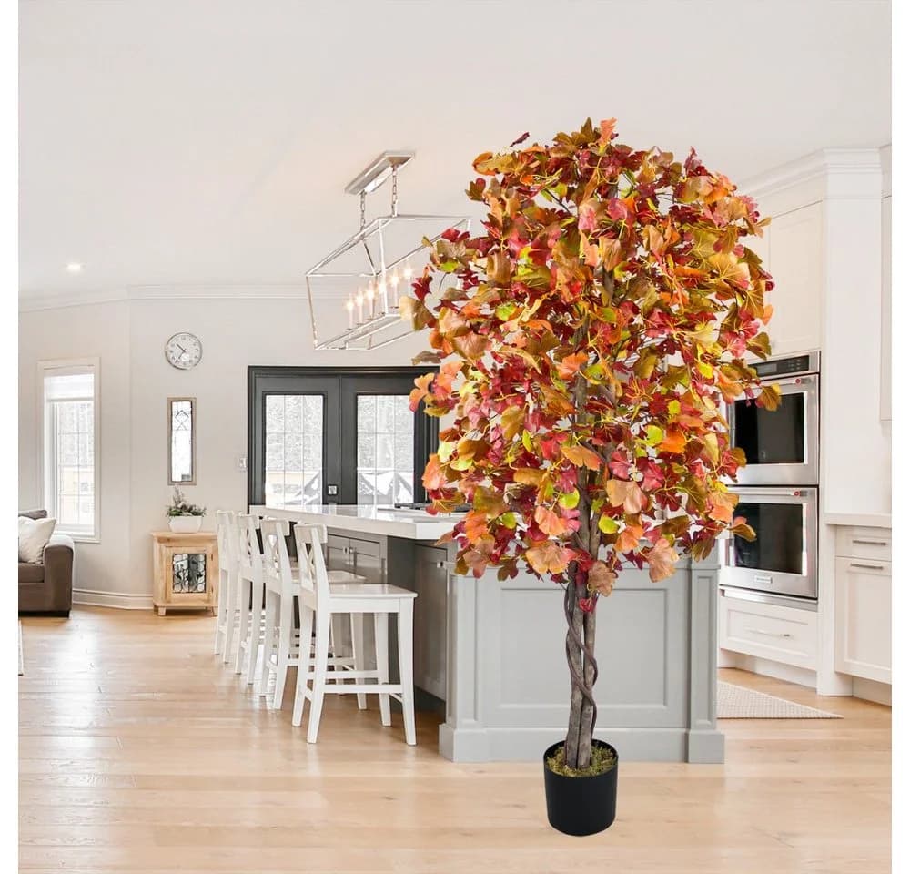Decovego Kunstbaum Ginkgo 180 cm Echtholz - Bild 3