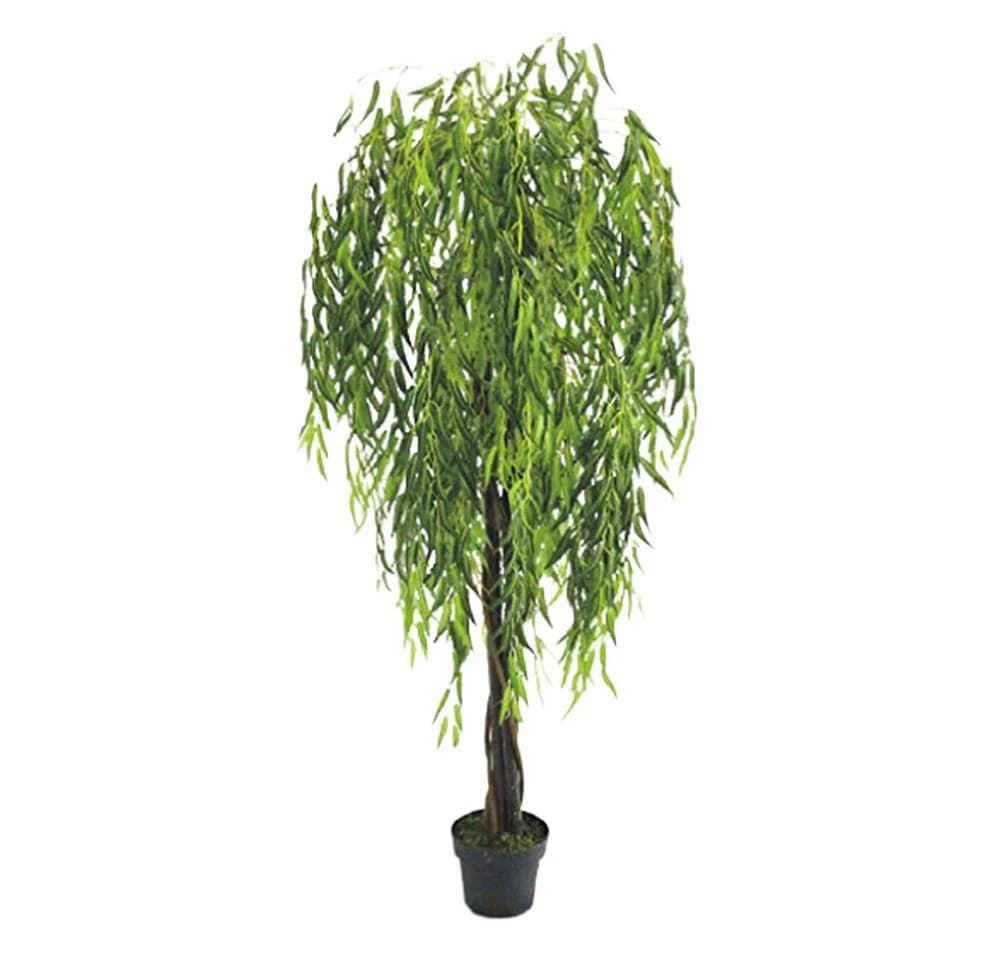 Kunstbaum Weide Weidenbaum Künstliche Pflanze mit Echtholz 180 cm, Decovego - Bild 2